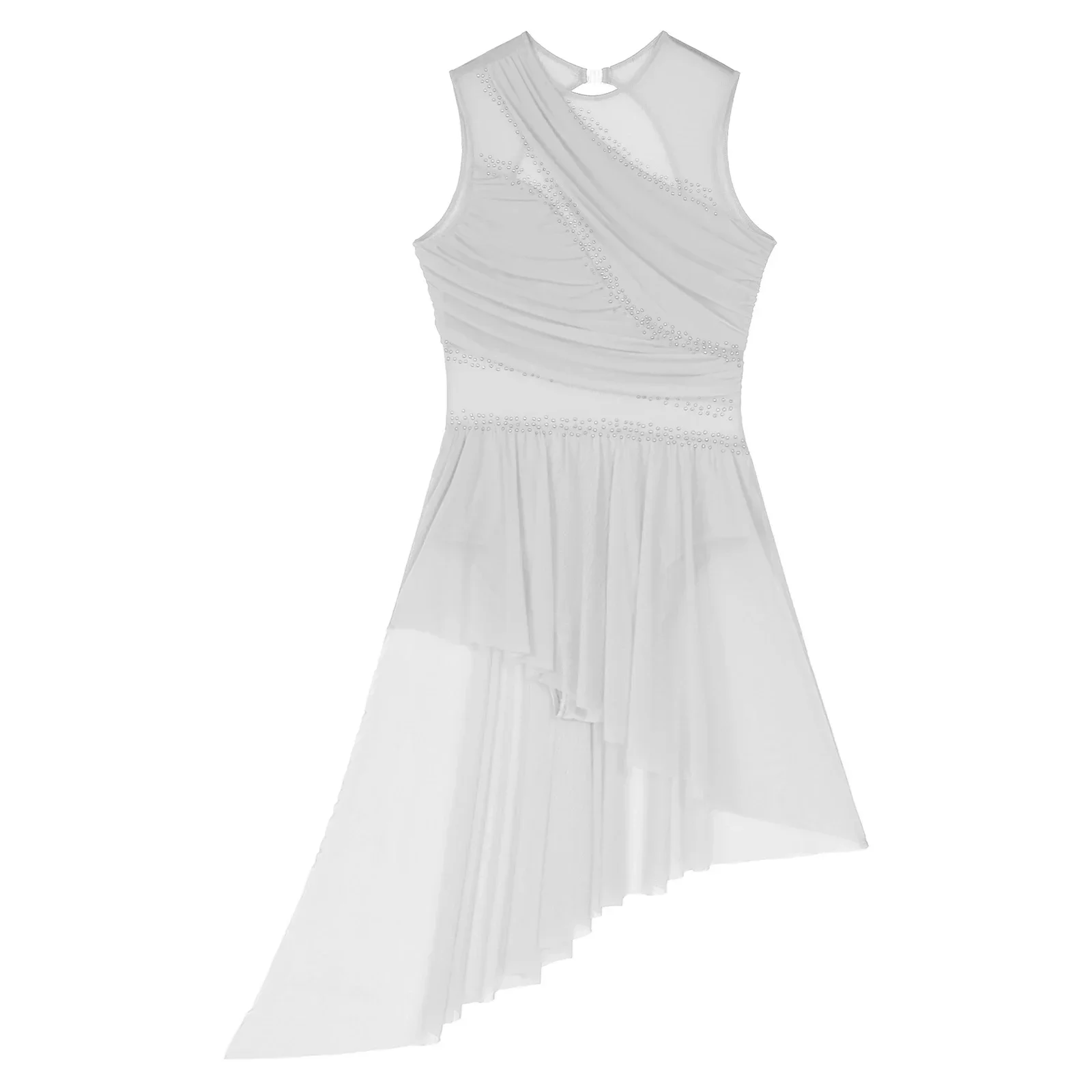 Robe de ballet en mousseline de soie pour femmes, justaucorps de danse, patinage artistique, performance de danse, robe contemporaine, olympiques de danse lyrique