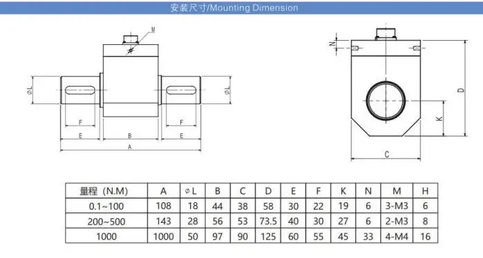 0.5Nm 1Nm 5Nm 10Nm 20Nm 100Nm 200Nm 500Nm Dynamic Torque Sensor Driver Torsion Rotary Torque Transducer 8mm 10mm 18mm shaft