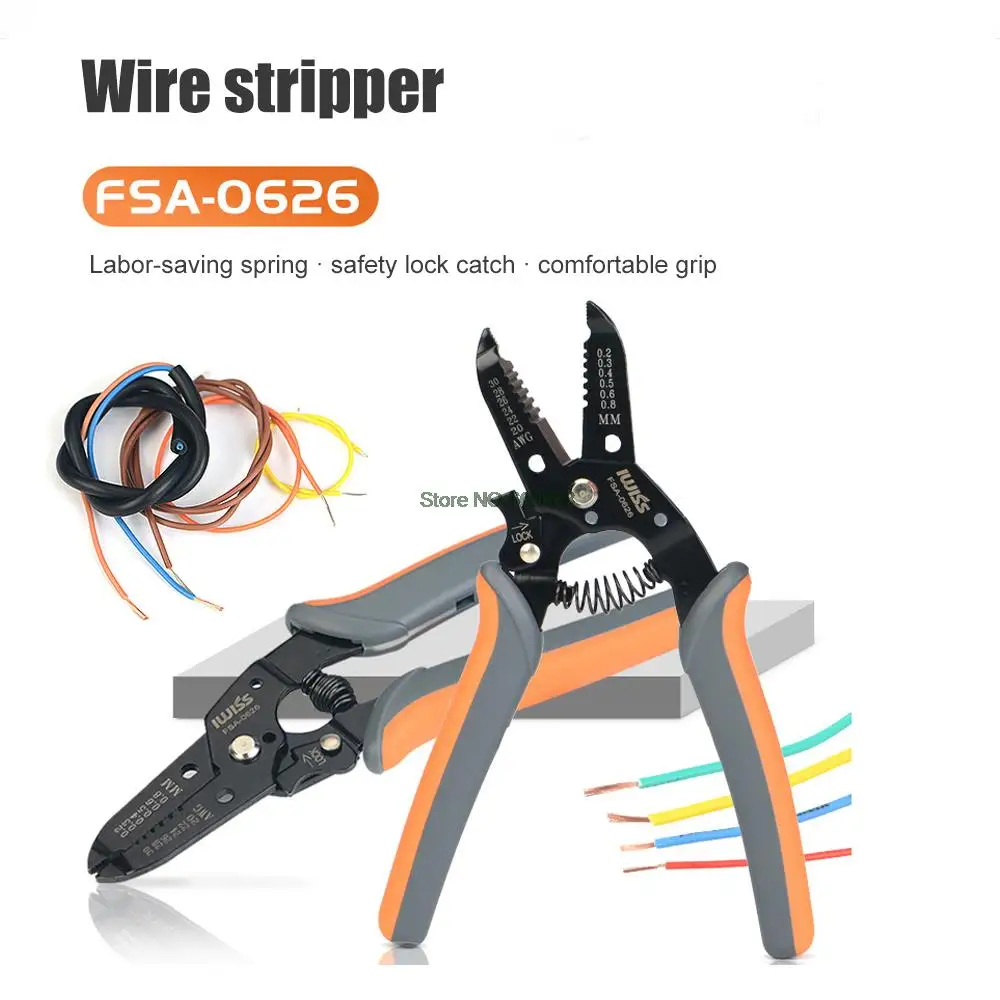 IWISS FSA-0626 /FSA-0626B Multi-function Solar Wire Stripping Plier With Cable Cutter Φ0.6-2.6mm (22-10AMG)Wire Stripping Tools