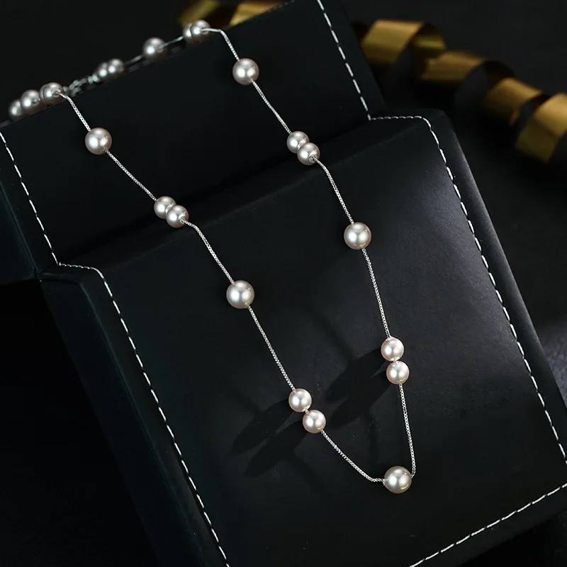 New Manta rose beaded collarbone chain simple temperament light luxury fashion necklace