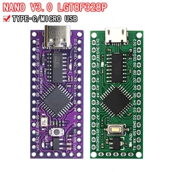 LGT8F328P-LQFP32 MiniEVB TYPE-C MICRO USB Compatible With ATMEGA328 Nano V3.0 LGT8F328P CH9340C / HT42B534-1 SOP16 For Arduino