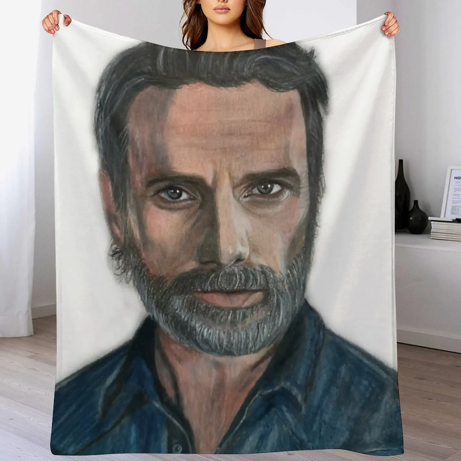 

rick grimes Throw Blanket Soft Bedroom Blanket for Night Sleeping