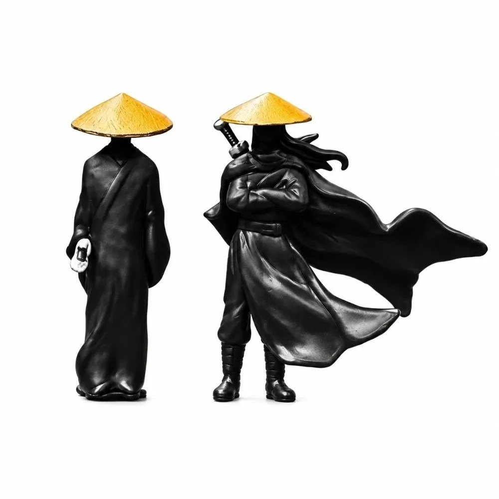 2/3/4pcs 5cm Chinese Swordsman Figure Miniature Decorative Samurai Figurines Vintage Traditional Car Interior Decor