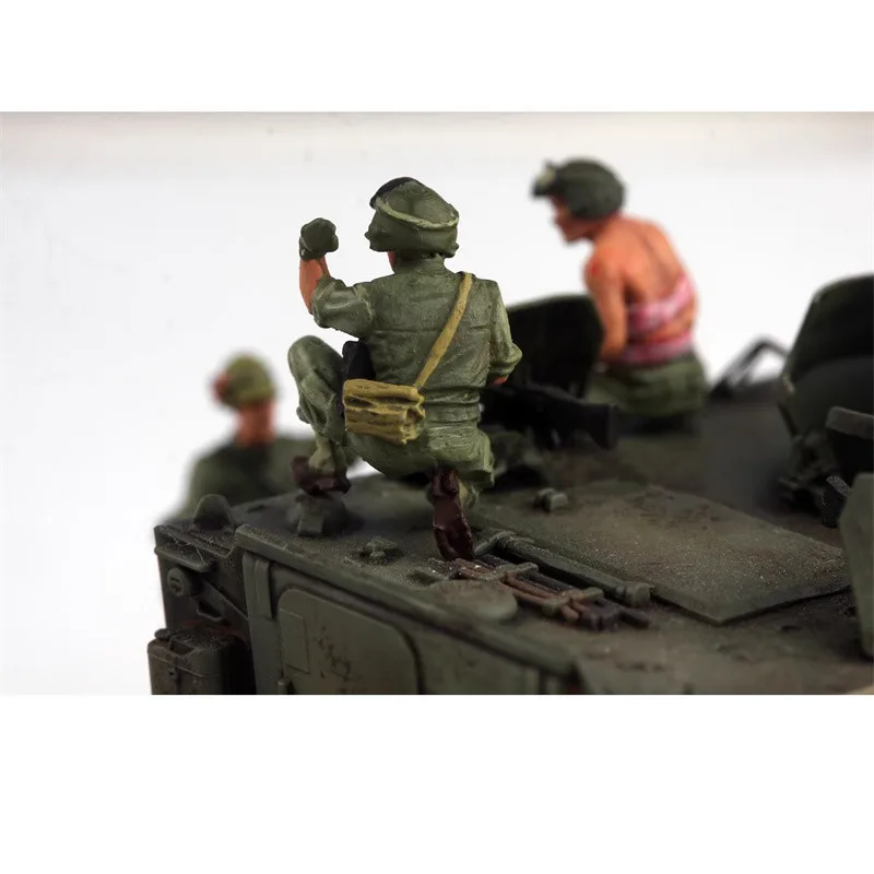 1:72 مقياس نموذج 3 قطعة الجنود المدرعة الأمريكي الراحة واستعادة الجندي عمل الشكل DIY بها بنفسك المشهد مجموعة الإكسسوارات العرض
