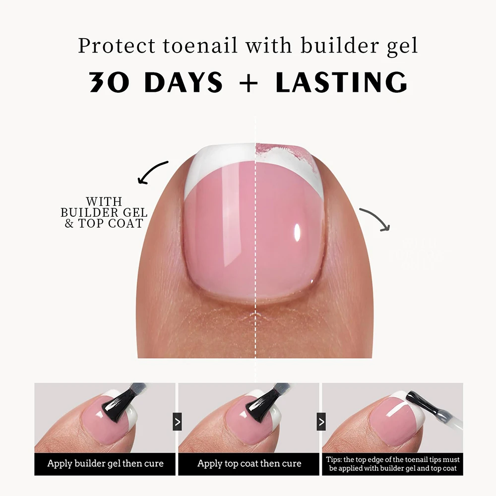 120 pçs francês falso imprensa em unhas wearable gradiente branco rosa nu curto quadrado toe unhas diy cobertura completa pé unhas dicas