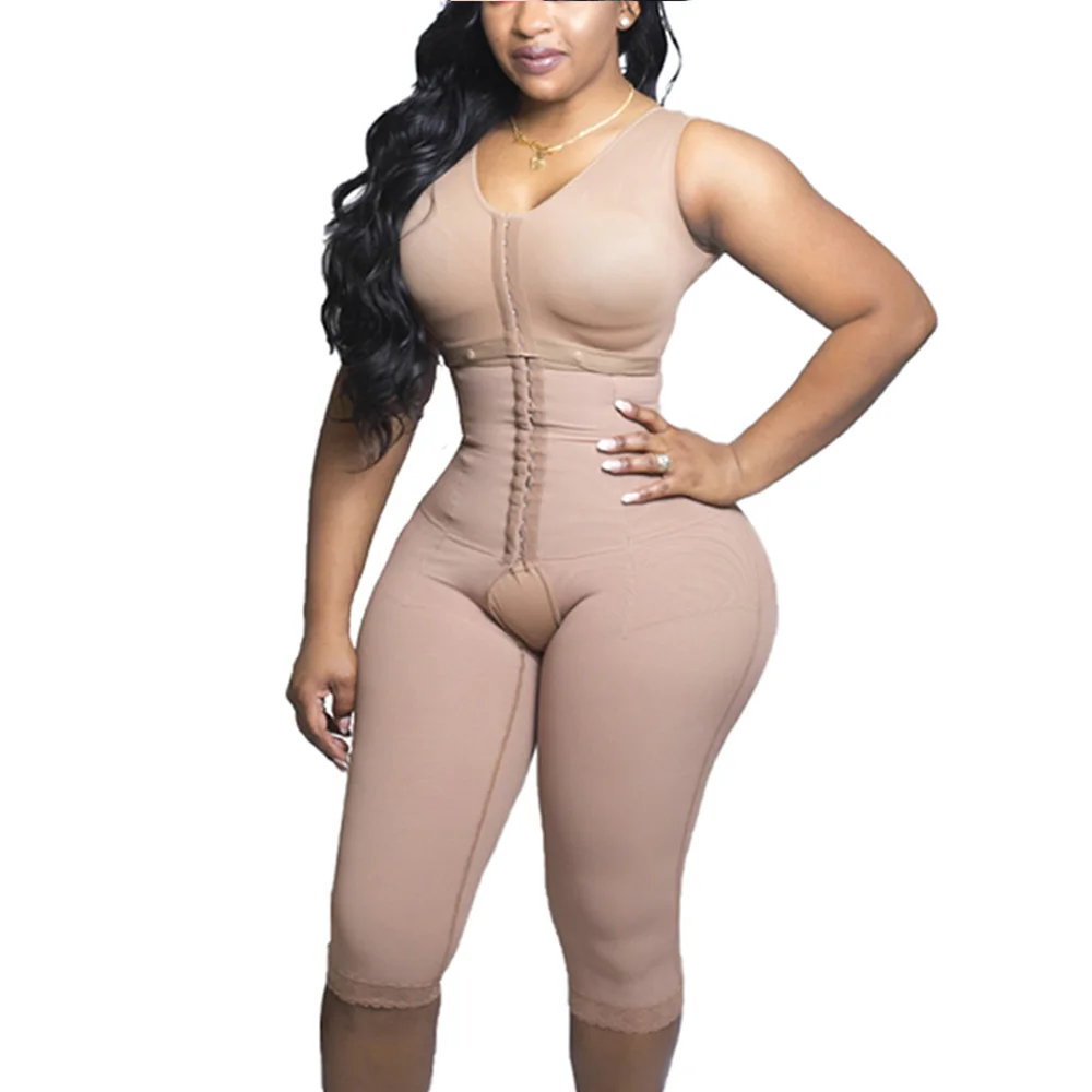 Fajas Colombianas High Compression Long Shapewear Post-operative Waist Trainer Slimming Tummy Control full Body Shaper