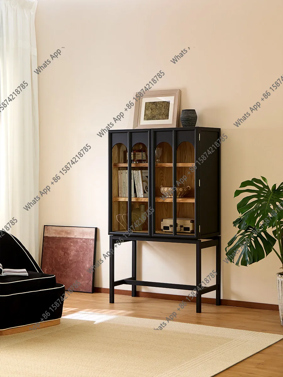 

Solid wood living room bedroom display locker French log wind storage household locker