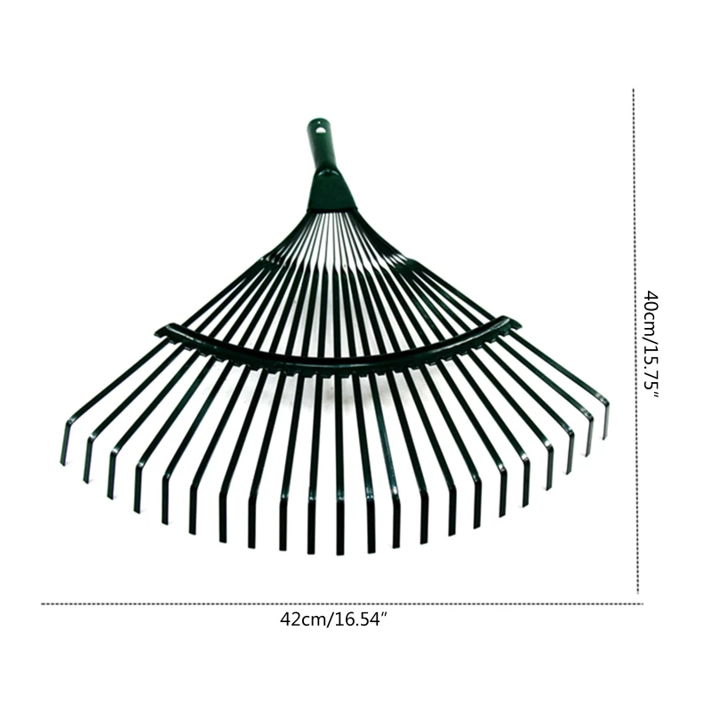 Upgraded 42cm 22 Teeth Steel Fan Rake for Head Replacement for Garden Lawns Patio & Yards Leaves Leaf Moss High Carbon S