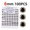 100 piezas plateadas de 6 mm