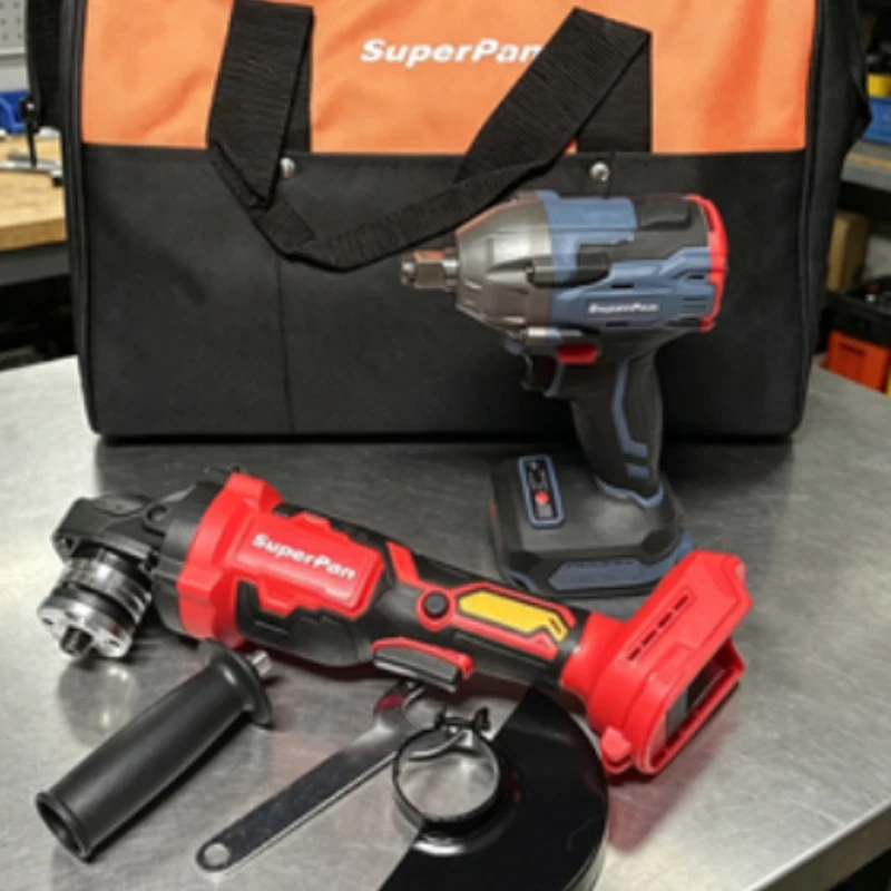 

18V Angle Grinder + Impact Wrench Kit with Tool Bag, 125mm Wheel + 1/2" Drive, Efficient & Convenient for All Jobs