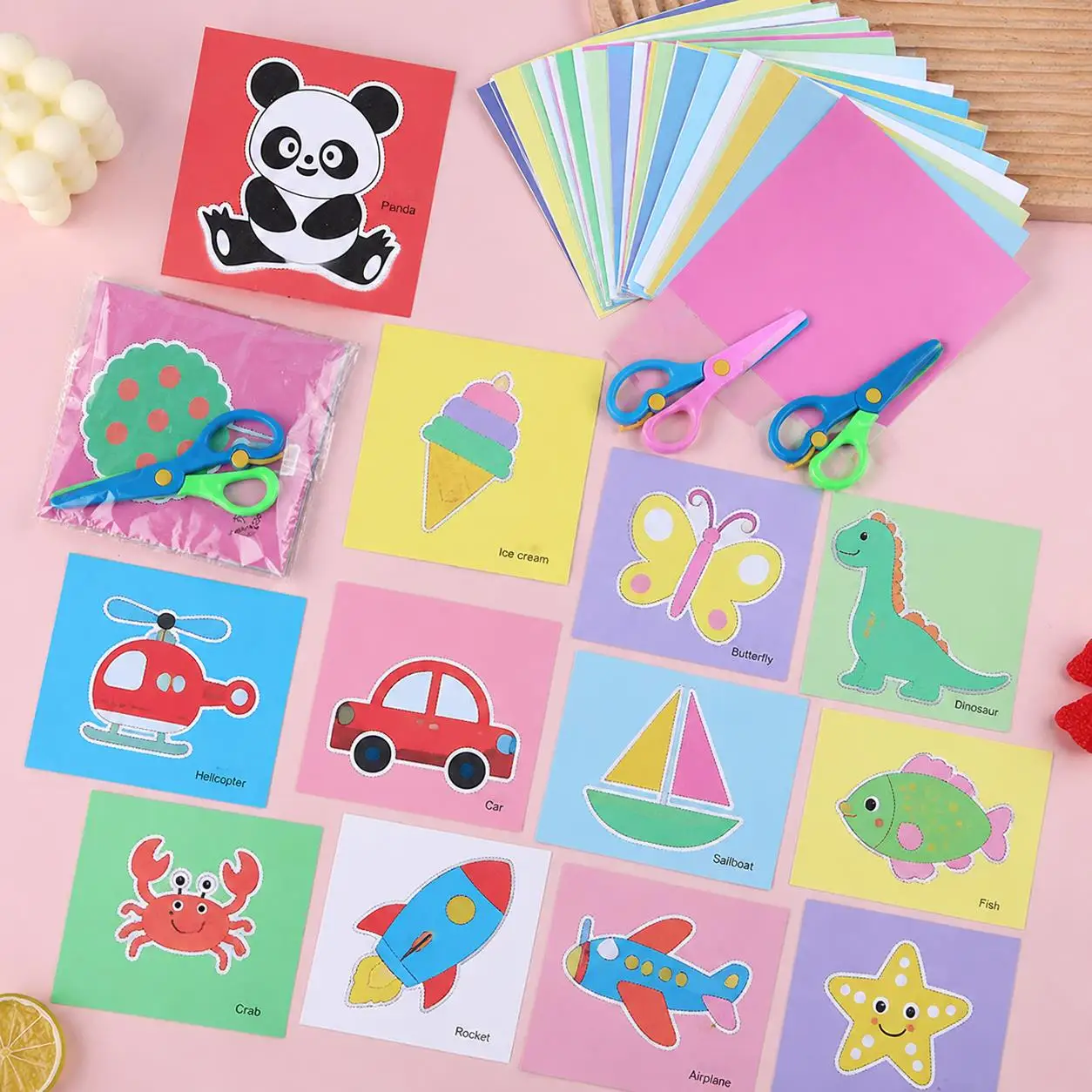Color Paper for Paper Cutting – Pre-Scored Die-Cut Sheets Featuring Animal & Plant Designs, for Art Crafts Decoration TMZ