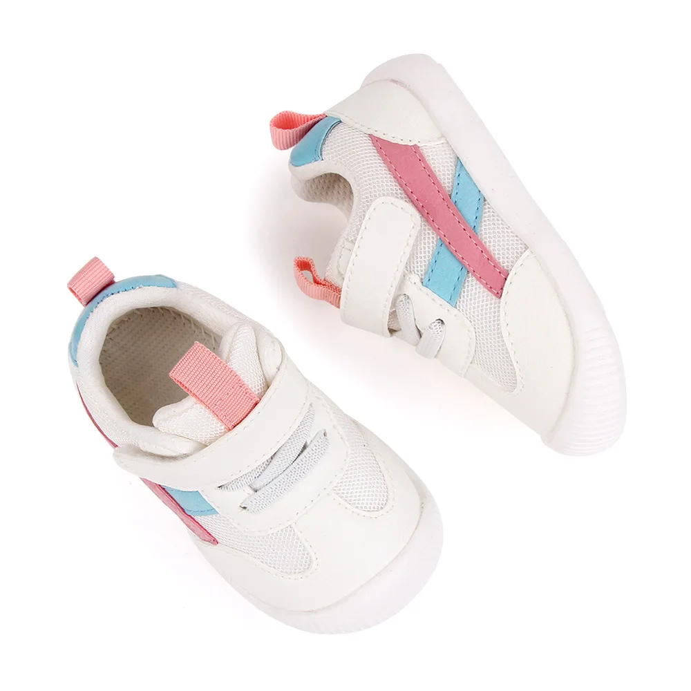 Baby white shoes, baby toddler shoes, soft soles, boys and girls sports shoes that do not fall off, spring and autum flats 2557