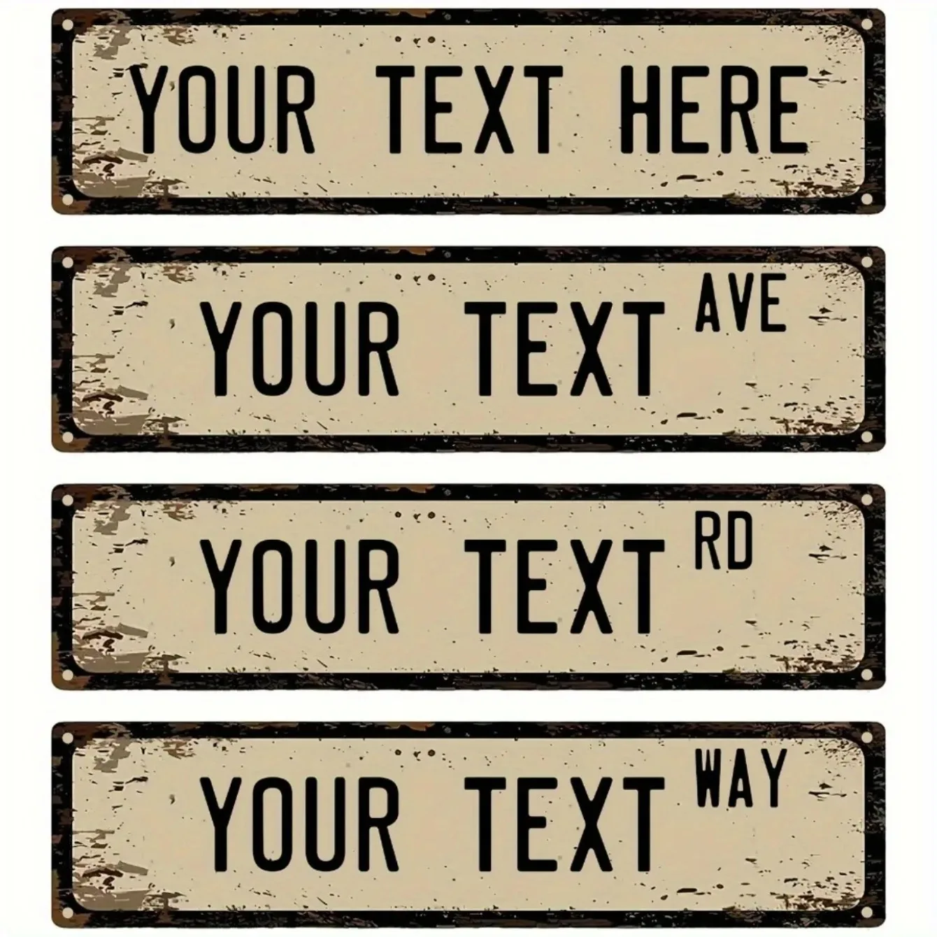 قم بإنشاء علامة شارع معدنية مخصصة خاصة بك - مخصصة مع الاسم/الرسائل (استخدام داخلي/خارجي، خياران للألوان، ديكور بهرج).