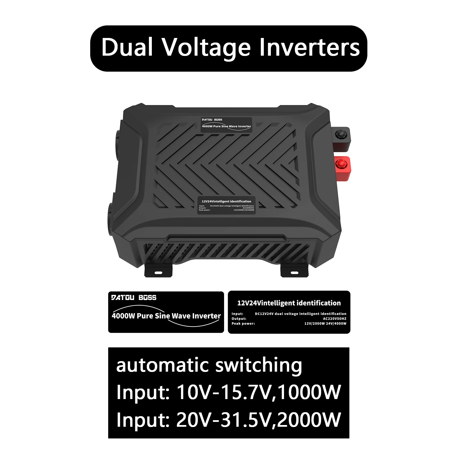 Datouboss-純粋な正弦波カーインバーター、12v、1200w、24v、2300w 