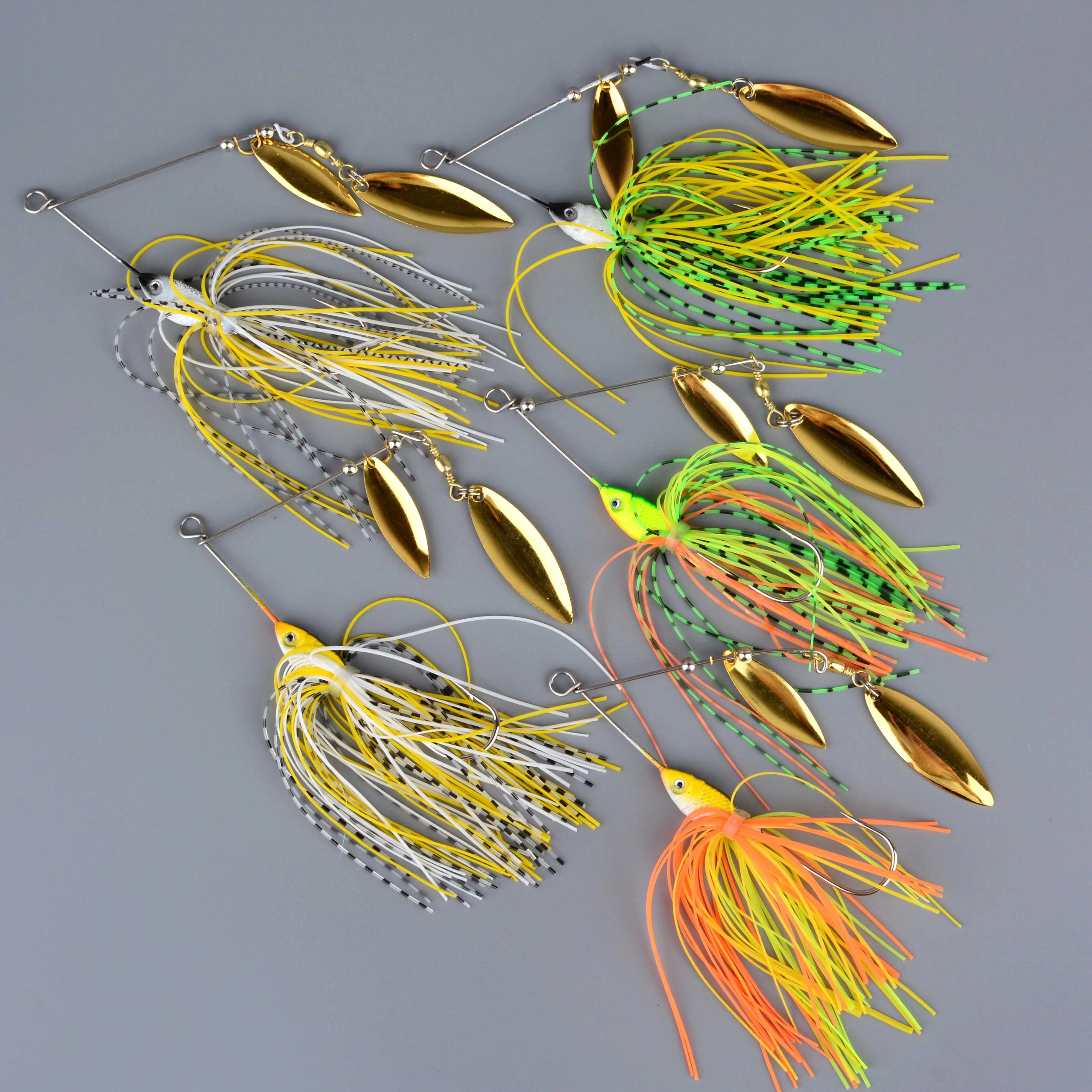 Spinnerbait de alambre metálico con falda para lubina y lucio - imagen 2