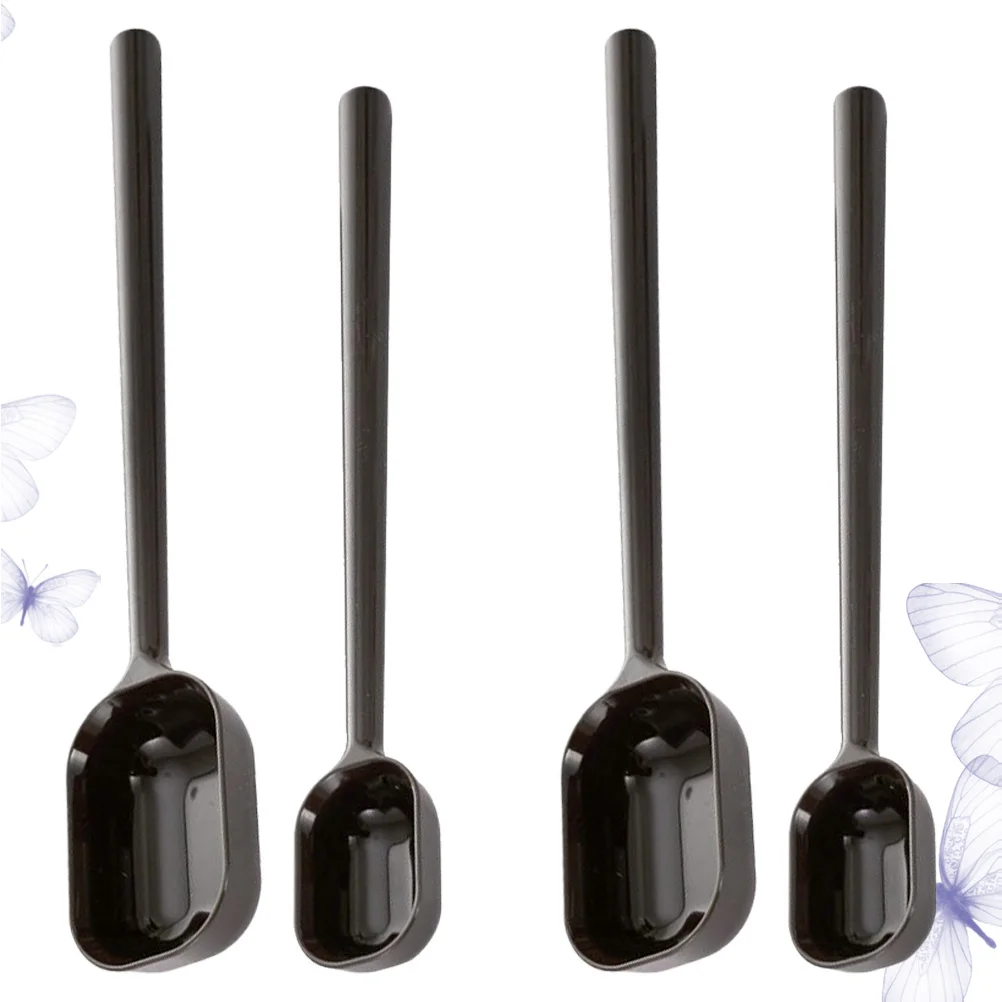 

4Pcs Mini Measuring Spoons Long Handle Plastic Salt Scoop Milk Powder Coffee Tea Sugar Flour Kitchen Baking Utensils