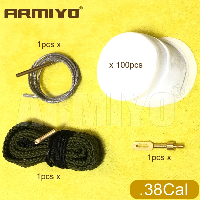 Armiyo Rohrreinigungsset mit integrierter Bürste, Seil, Messingzieher und Halterung mit Verbindungskabel, passend für.17Cal bis 12GA Rohrreinigung – Detail 5