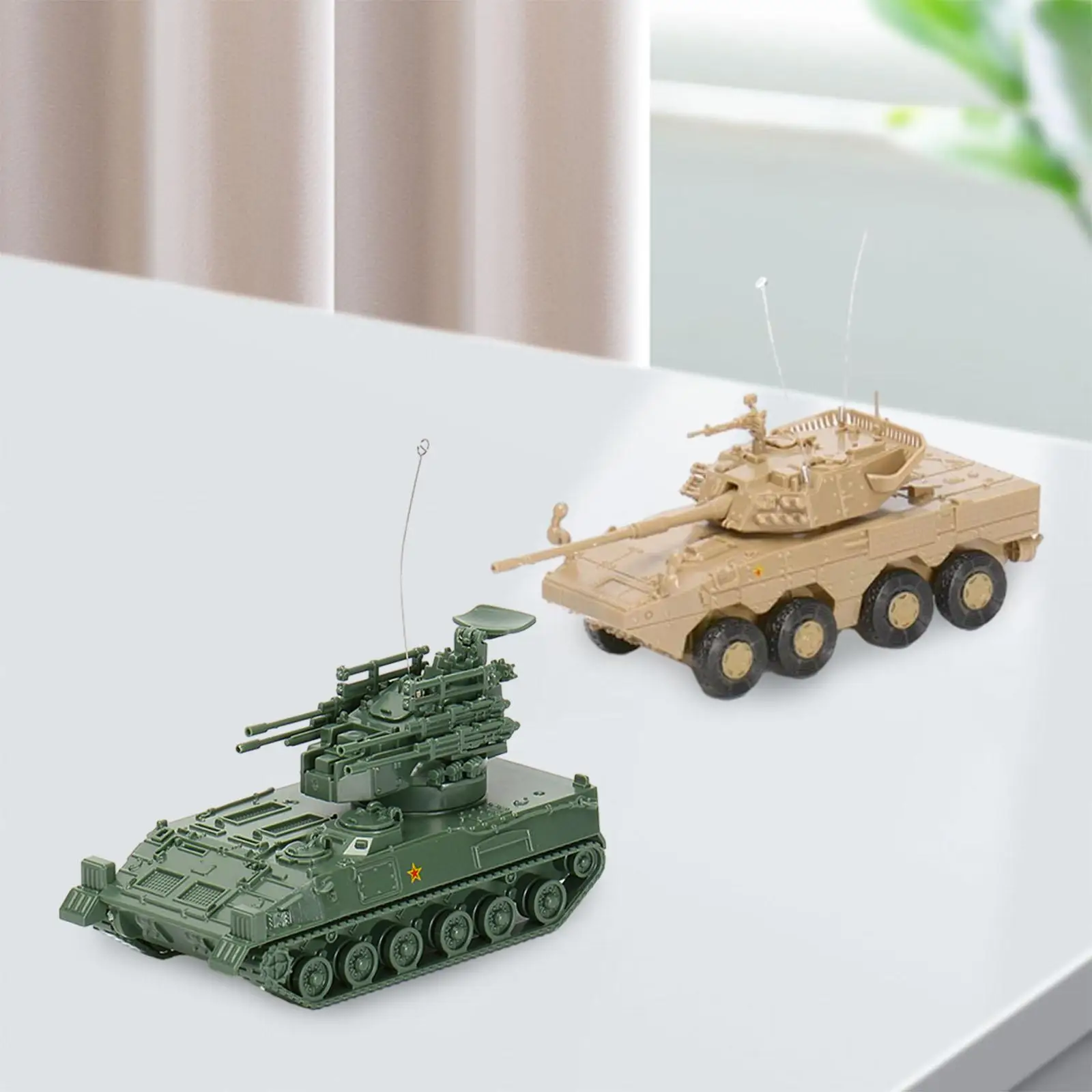 2 szt. 1:72 w skali 4D Model czołgu do samodzielnego montażu, zestaw, Tank, zabawki do dekoracji na przyjęcie, upominki na stół