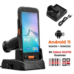 Android 11 Rugged PDA Zebra SE4710 NFC Handheld Terminal Wireless Wifi with Grips Cradle 2D Barcode Scanner Warehouse Inventory