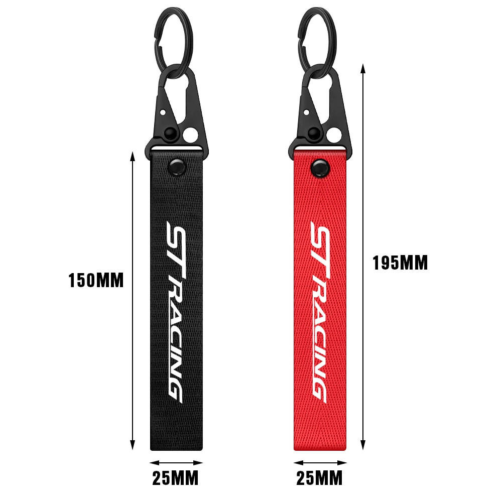 Car Nylon Logo Keychain Ribbon Key Ring Keychain for Ford ST RACING Mustang Kuga Fiesta Mondeo Edge Ecosport Fusion RS