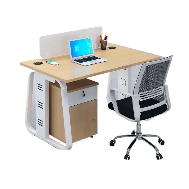 Office Desk and Chair Financial Desk Simple Modern Staff Office Station Screen Card Space