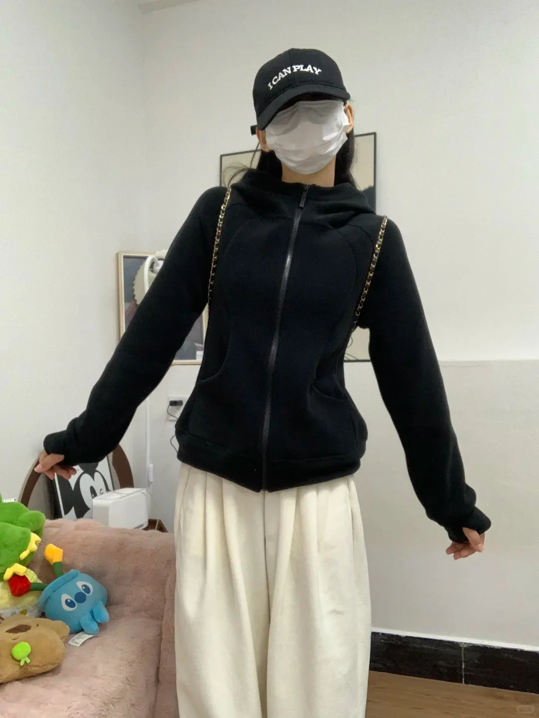 Sudadera de lana sin sombrero para mujer, Sudadera con capucha pesada para otoño, ropa para el centro, elegante, encantadora, con contraste de albaricoque Ins