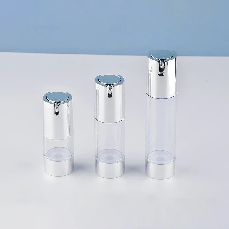 1pc 15ml 30ml 50ml Airless Pump Cosmetic Container Clear Thickened Round Lotion Empty Airless Bottle