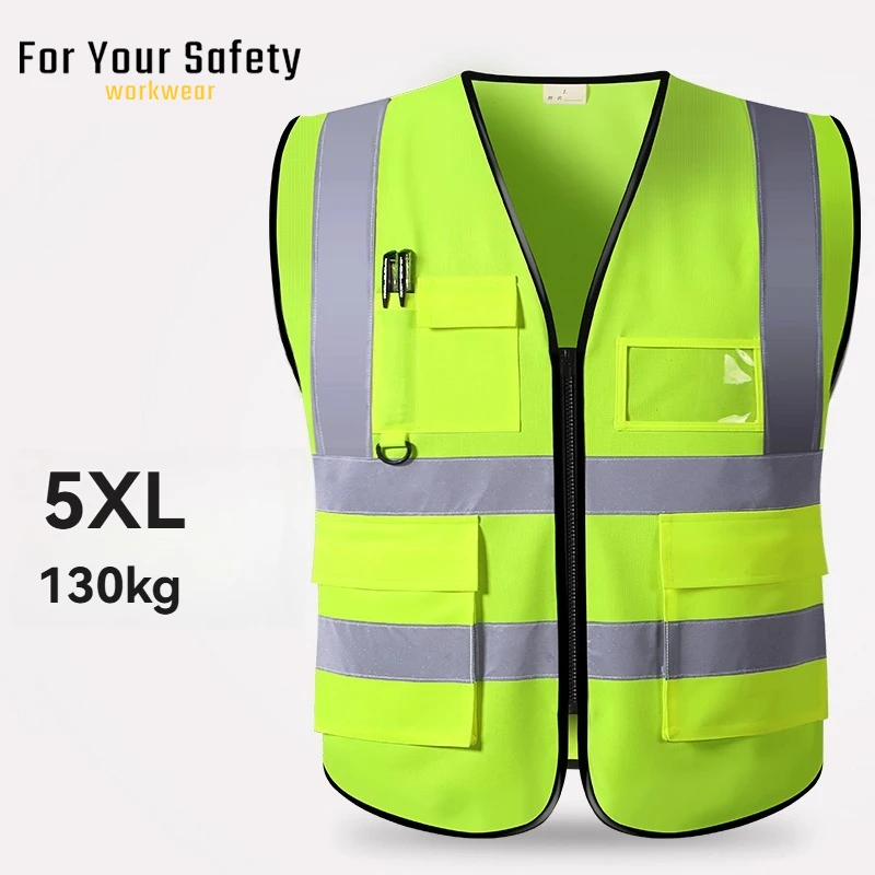 Big Size Fluorescent Yellow Orange Work Vest Sports Motorcycle Riding Running Fishing Vest