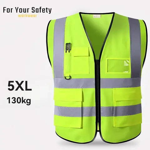 Big Size Fluorescent Yellow Orange Work Vest Sports Motorcycle Riding Running Fishing Vest