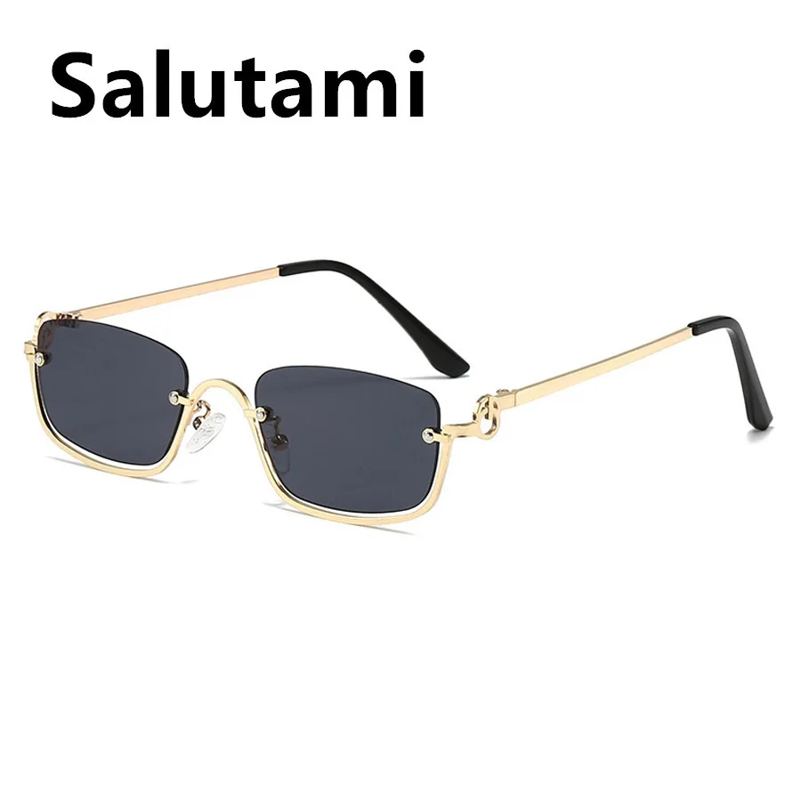 Gafas de sol cuadradas pequeñas vintage para mujer, anteojos de sol femeninos con montura hal, y2k, hhip hop, elegantes, a la moda, uv400