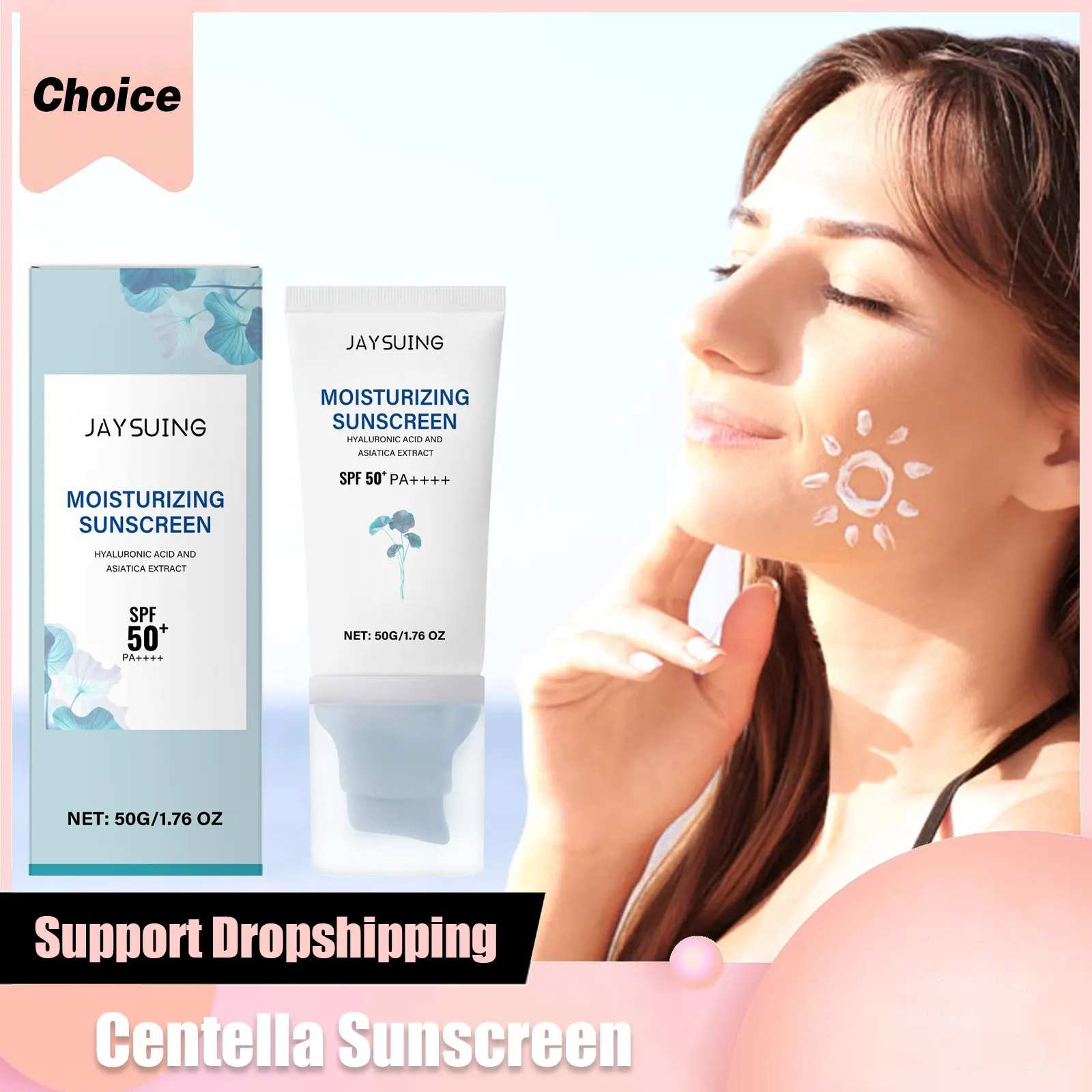 

Centella Sunscreen Spf50+ Pa++++ Calming Moisturize Oily Sensitive Skin Soothing Long-Lasting UV Protection Sunblock Face Cream