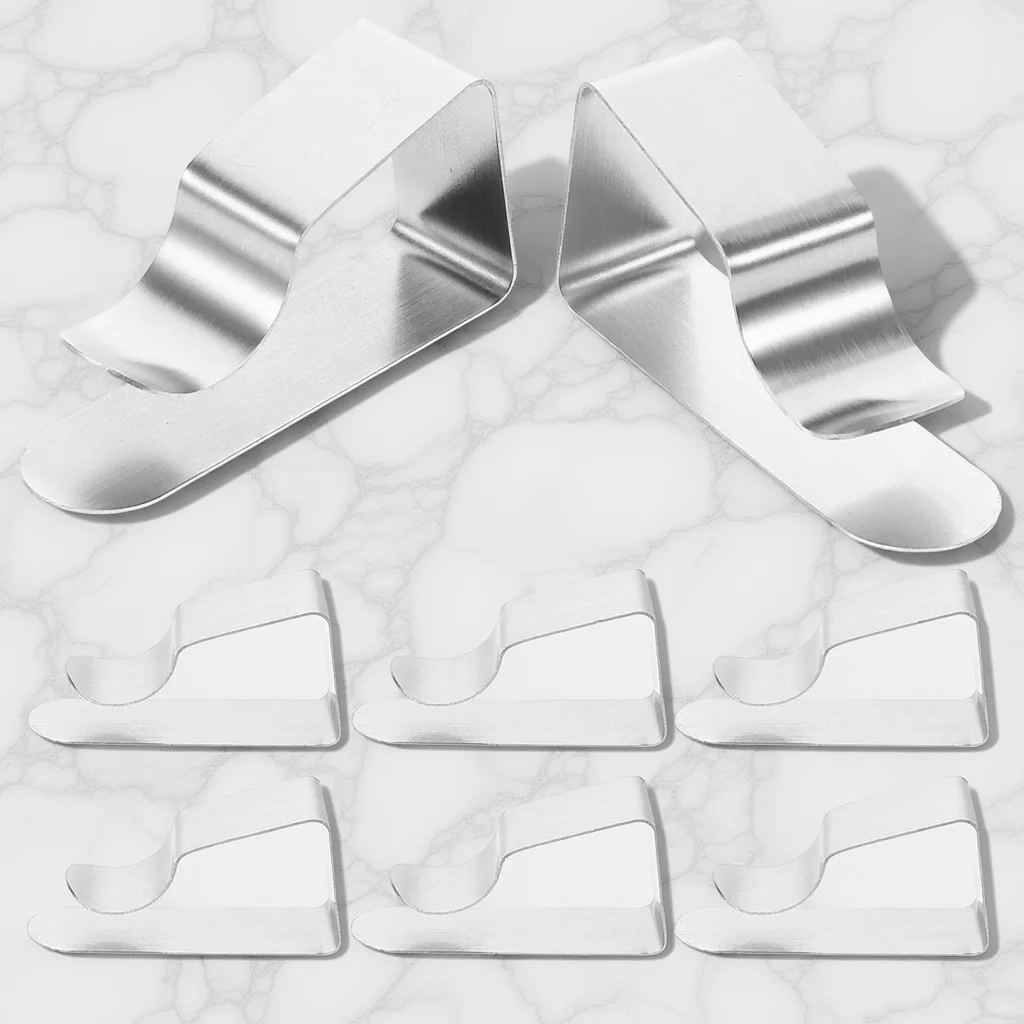 

8Pcs Stainless Steel Trapezoid Tablecloth Fasteners One-Piece Clips for Outdoor Picnic Tables Table Skirt Clips Set