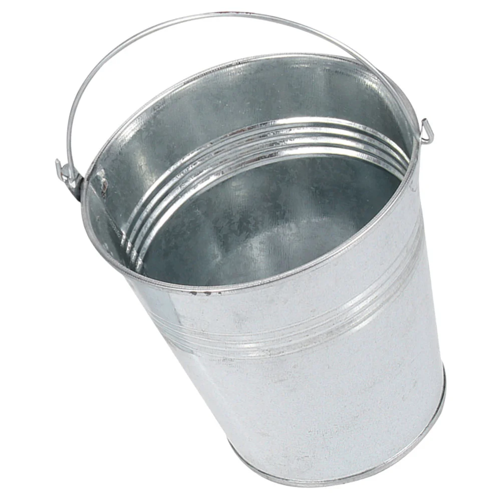 Small Iron Bucket Restaurant Snack Container Desktop French Fries Baskets Food Chips Ice Cubes Metal Barrel Child