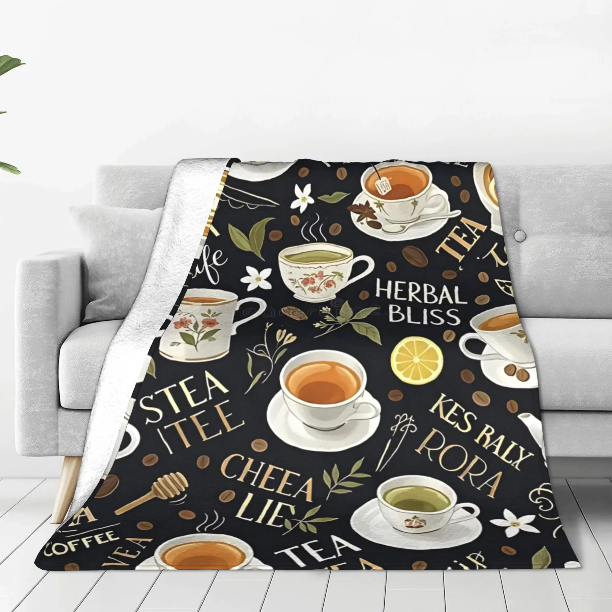 1PC Home Coffee Aesthetics Vibes Daily share ideas Blanket Throw Blanket  Novelty Warm Blanket Gift Halloween Give Thanks