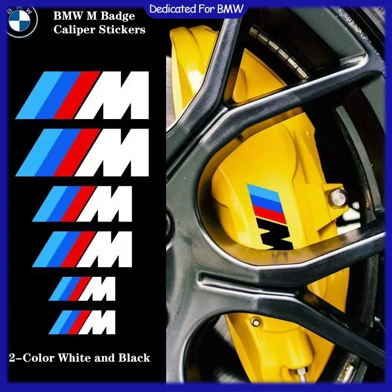 6PCS Car Brake Caliper Stickers Heat Resistant Decoration PVC Decals For BMW M Performance E36 E46 E60 E90 E91 E92 E93 F30 F20