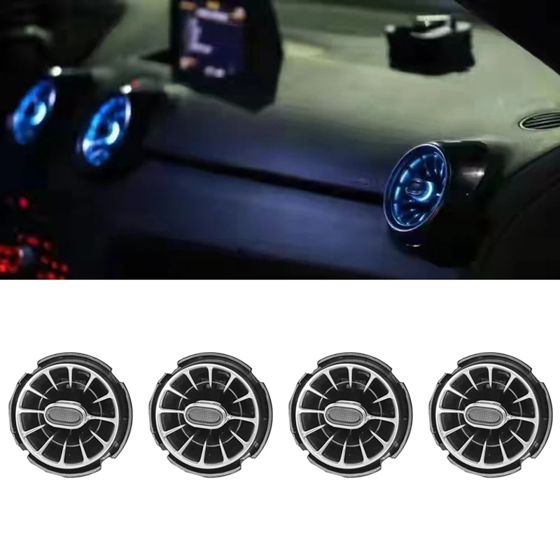 Car Accessories Front Dashboard LED AC Air Condition Vent Outlet Turbo Interior Trim For Audi A1 2012 2013 2014 2015 2016