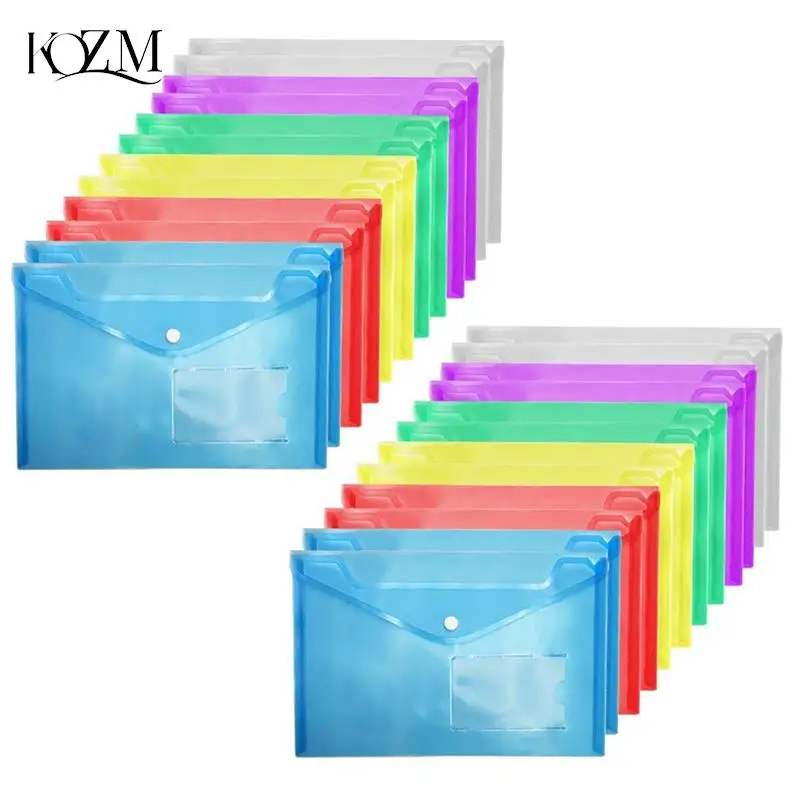 

Transparent colorful Plastic A5 Folders File Bag Document Hold Bags Folders Paper Storage Carpeta de almacenamiento