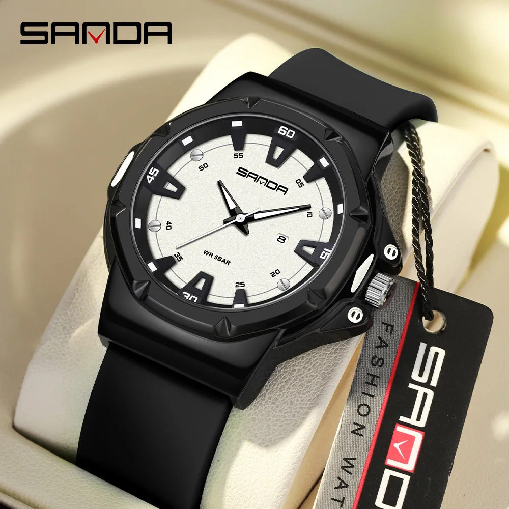 SANDA New 3260 Fashion Student Quartz Watch Waterproof Luminous Calendar Fashion Simple Women's Student Quartz Watch 2025