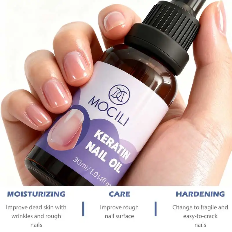 30ml Olio per cuticole per unghie alla cheratina Cocco Vitamina E Ripara e ripristina le cuticole Unghie più forti Olio nutriente Idratante Cura delle unghie