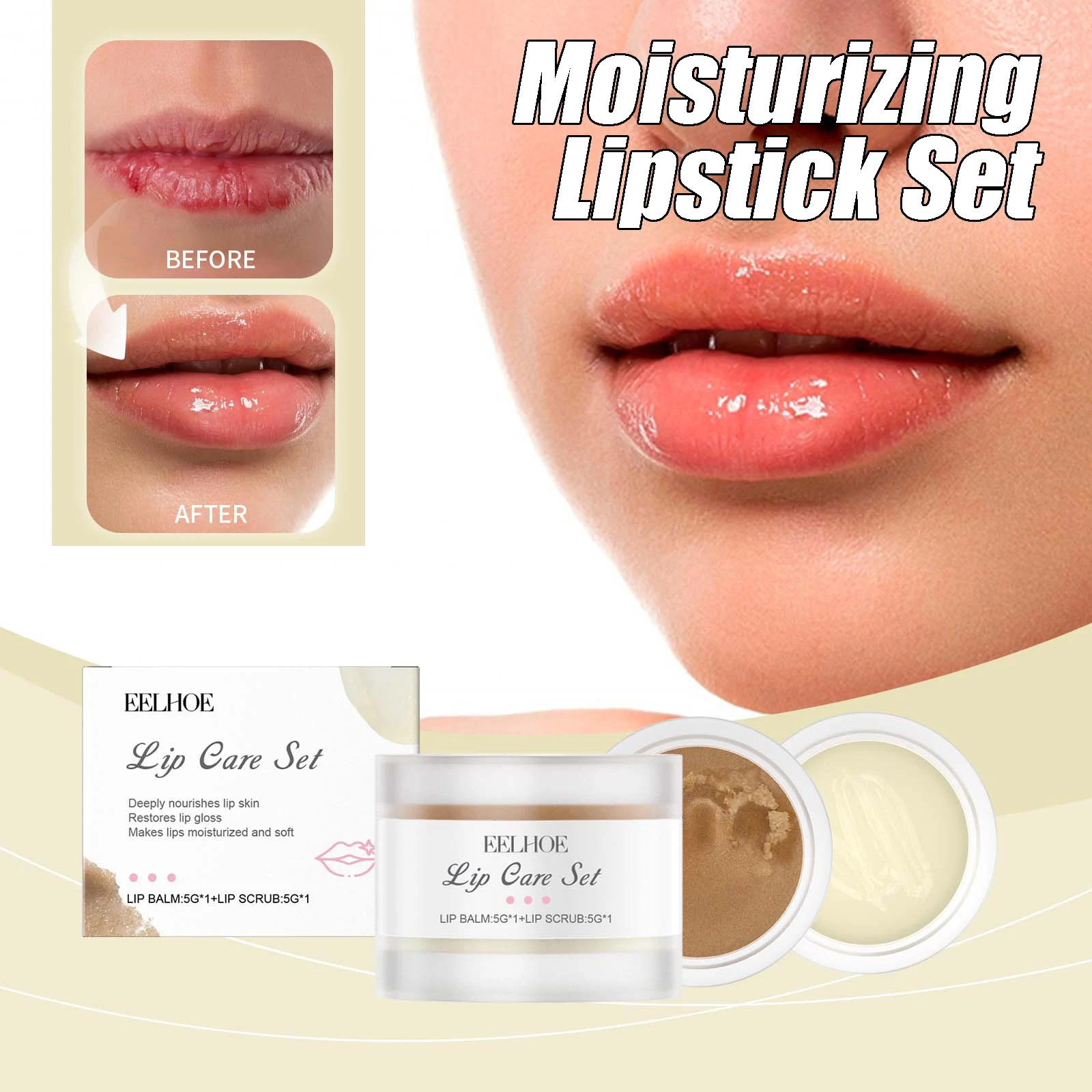 Nourishing Moisturizing Lip Care Set Deep Nourishment Repair Rough Lips Gentle Exfoliation Lip Care Moisturizing Lip Balm Set