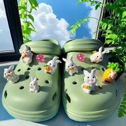 New Cute Rabbit Elf Resin Shoe Charms Decoration For Child Clogs DIY Parts Womens Slippers Pins shoe Accessories Hot sales