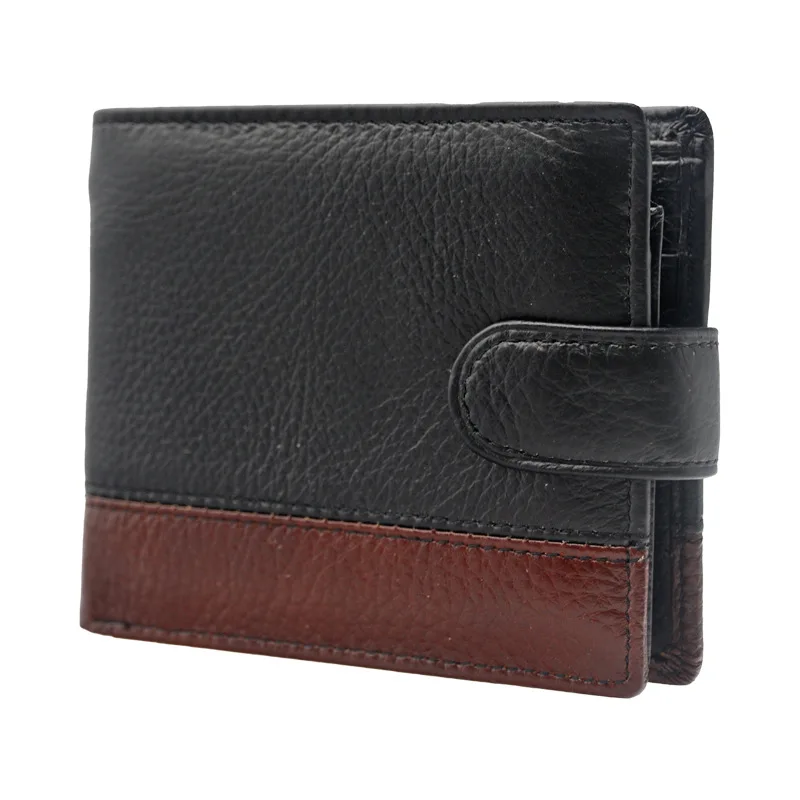 

Short Genuine leather Men Wallet Slim Real Cow Leather Purse Mini Male Card Holder Coin Purse