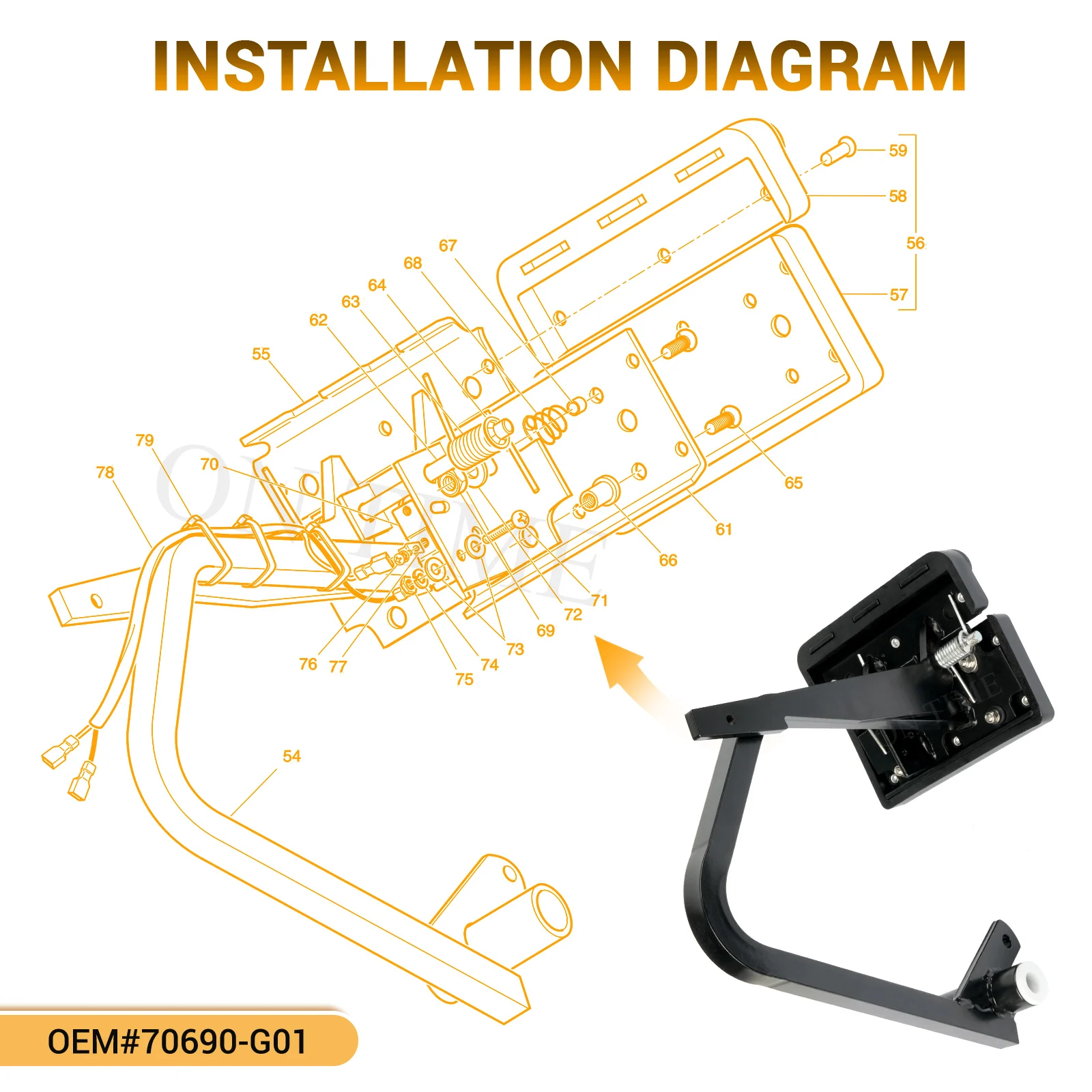 Golf Cart Brake Pedal For EZGO Gas & Electric & Medalist & TXT 1994-up Model 70690-G01 70690G01