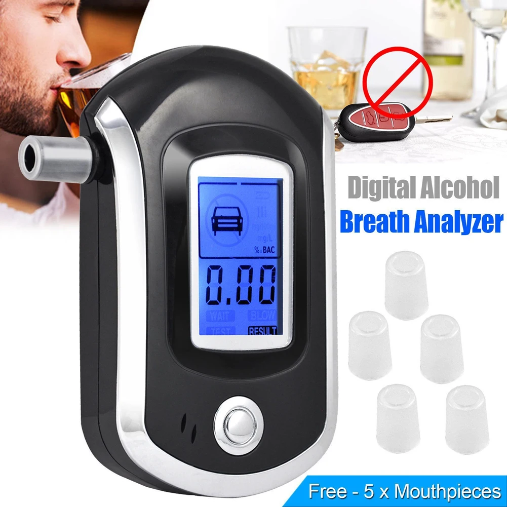 Digital Breath Alcohol Tester Mini Professional Alcohol Tester Breath Drunk Driving Analyzer LCD Screen Display Digital