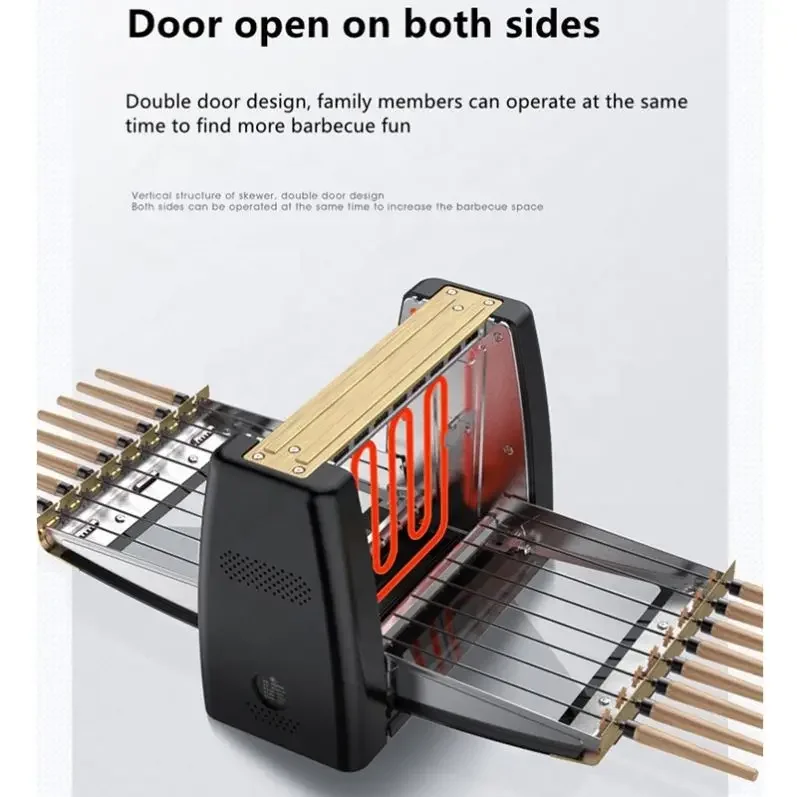 Электрический гриль-барбекю, машина для шашлыков, бытовая бездымная автоматическая вращающаяся машина для мяса для барбекю