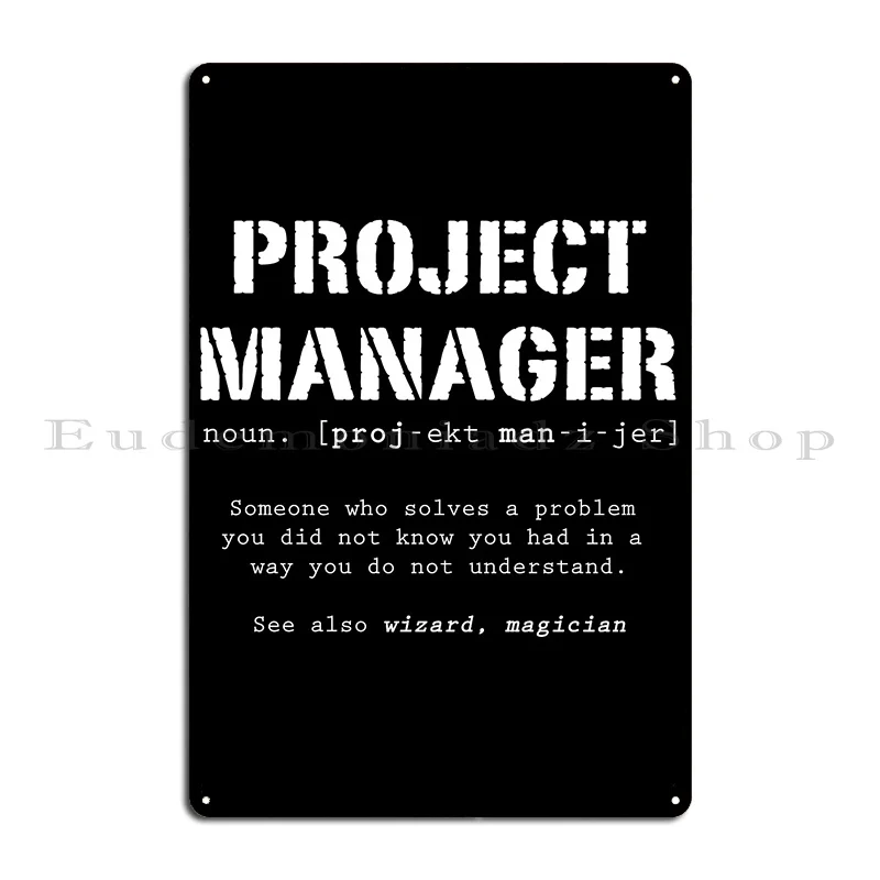 Funny Project Manager Dictionary Definition Gift Metal Sign Retro Plaques Living Room Wall Designs Tin Sign Poster