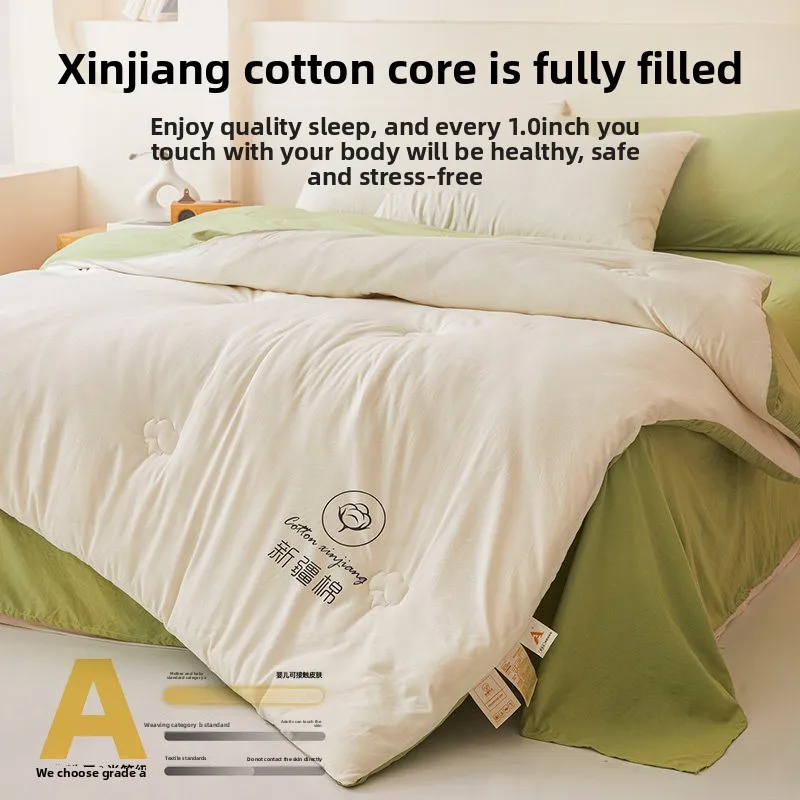 A Grade Xinjiang Cotton Quilt Thick Winter Warm Four Season Universal Student Dormitory Single Thick and Warm Quilt Core