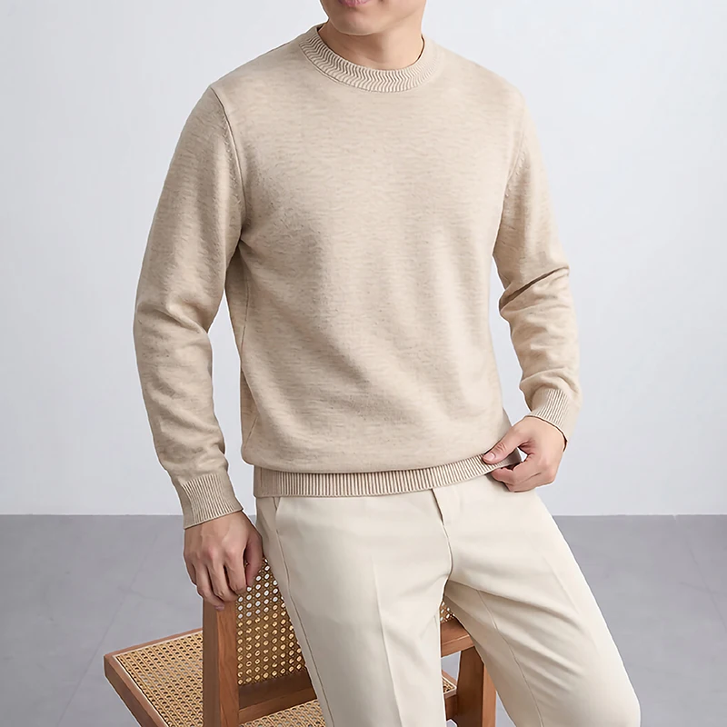 New Arrival Basic Wool Clothes for Men Autumn Winter Casual O-Neck Sweater Long Sleeve Jumper Sherep Wool Knitting Shirt