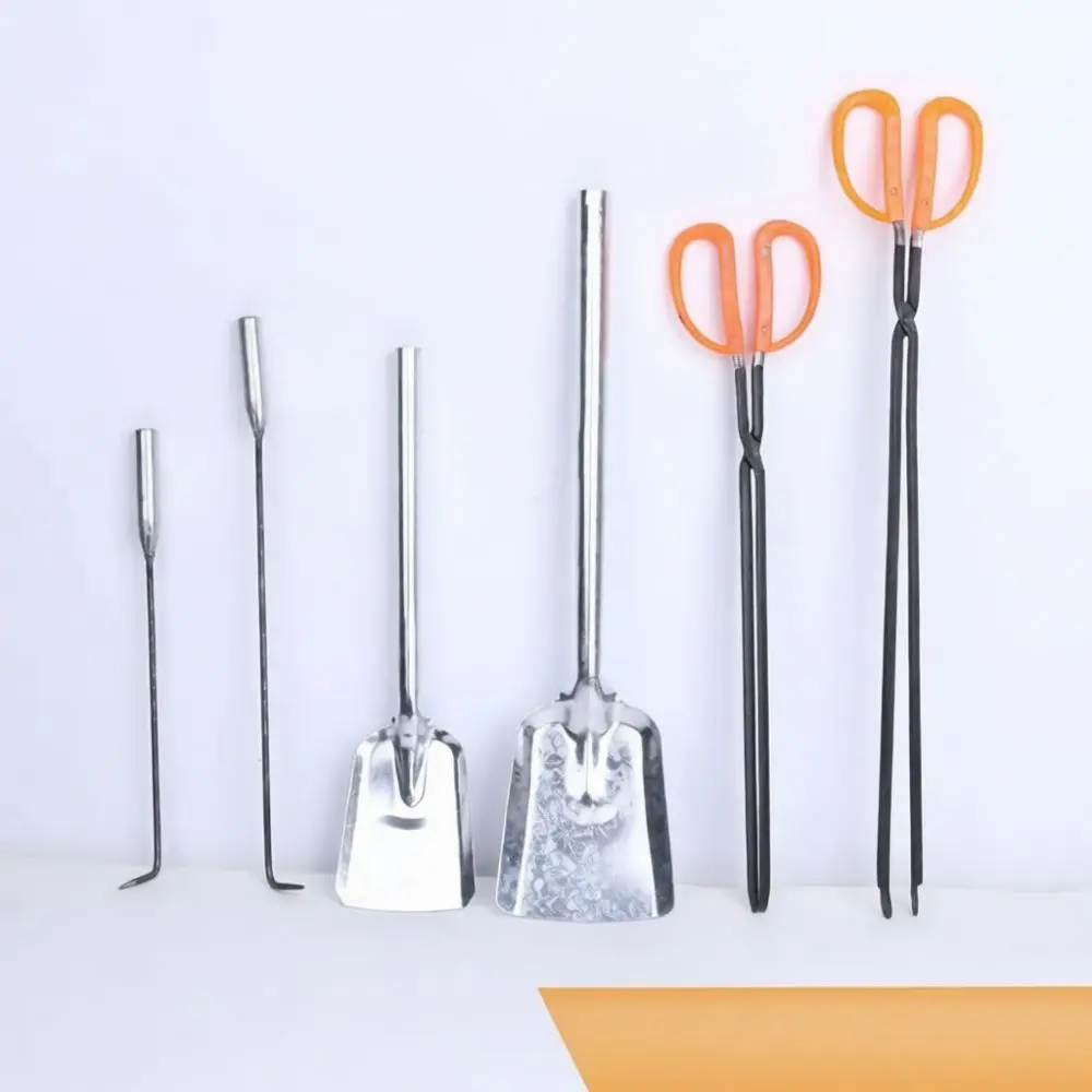 Fireplace Tongs Poker Coal Shovel Set For Wood Stove Ash Clean Up BBQ Grilling Outdoor Indoor Heating Utility Gear