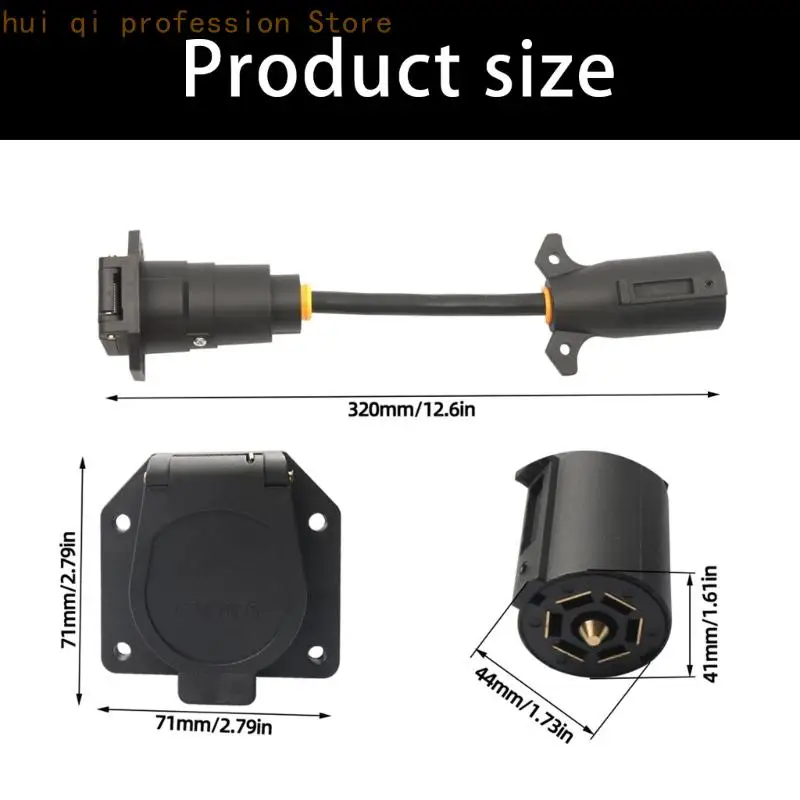 7-Wege-Steckdosenadapter für Anhänger 12V Verdrahtungsanschluss mit Montageflansch H8WE – Detail 6